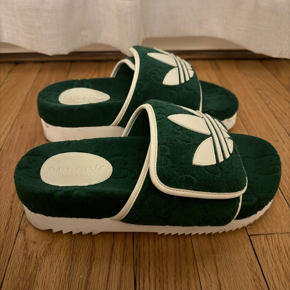 Adidas x Gucci Green Slides Size 7G - Picture 3 of 9